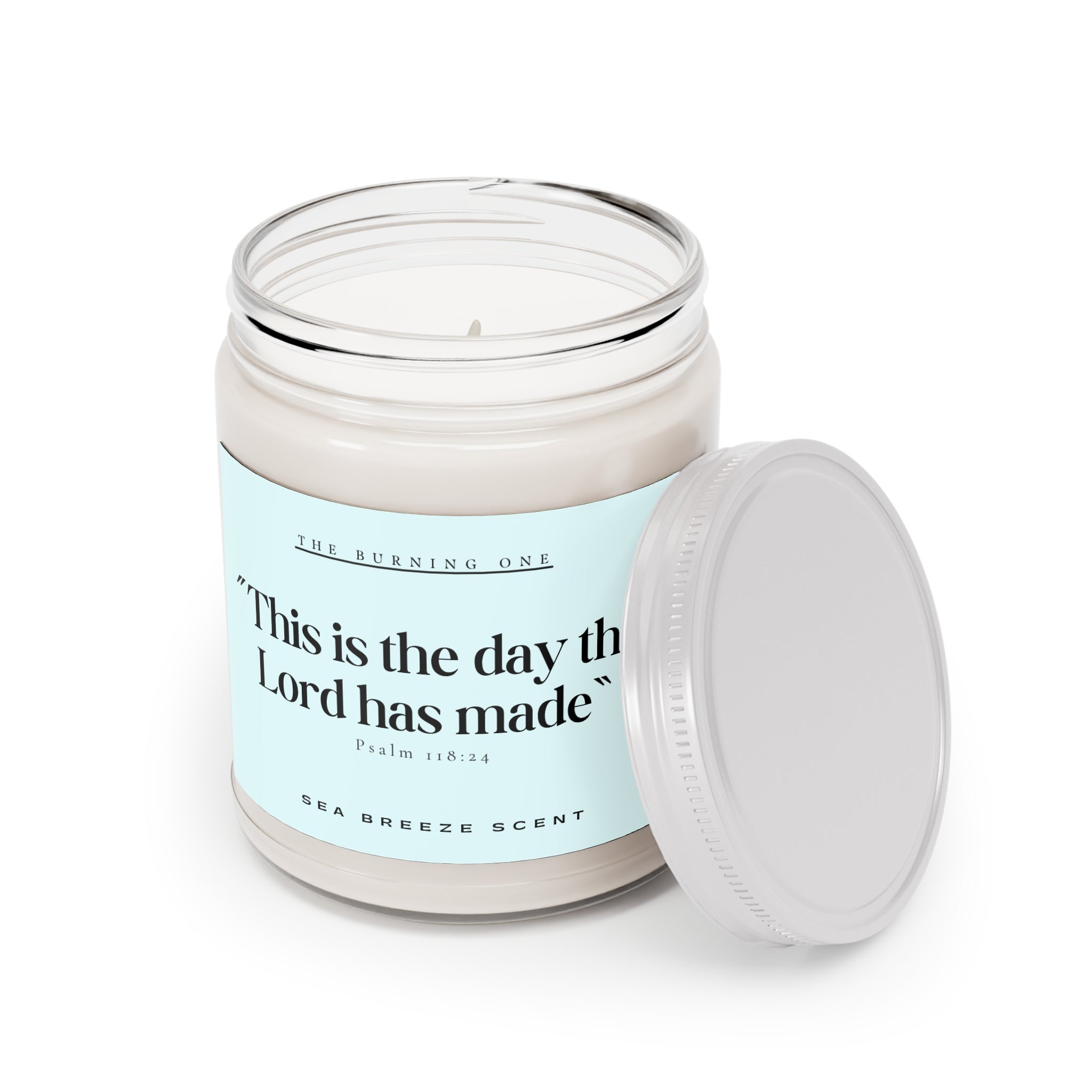 Inspirational Soy Candle - "This is the day the Lord has made" (Sea Breeze, 9oz)