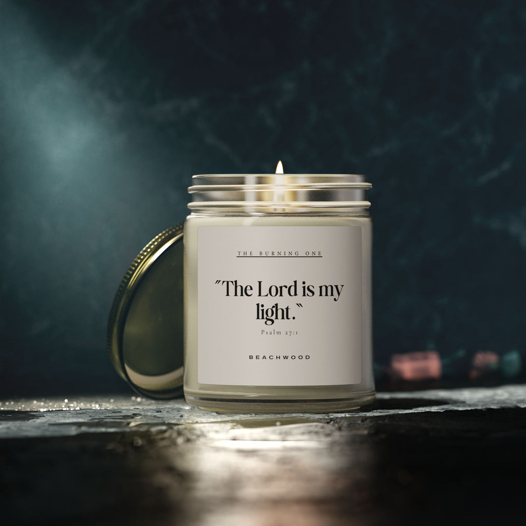 Soy Candle — “The Lord Is My Light” Scented (Coconut Apricot Wax, 4oz/9oz)