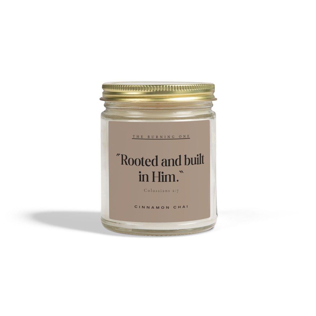 Cinnamon Chai Scented Candle — "Rooted and built in Him." (Coconut Apricot Wax, 4oz/9oz)