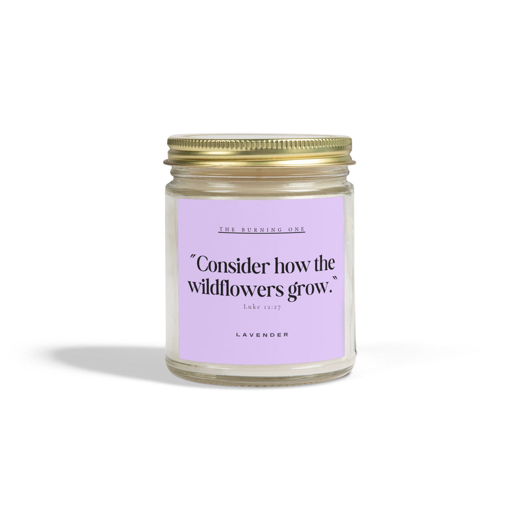 Lavender Candle — "Consider How the Wildflowers Grow"