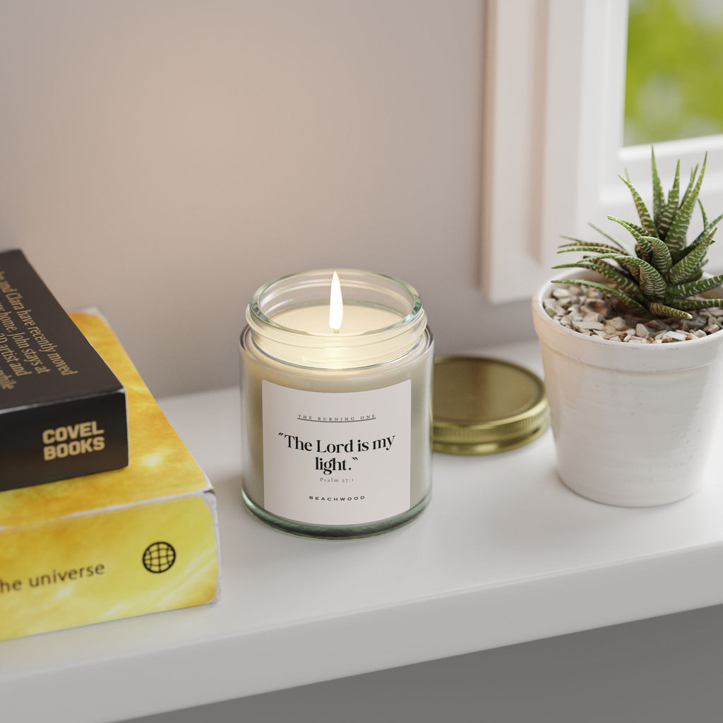 Soy Candle — “The Lord Is My Light” Scented (Coconut Apricot Wax, 4oz/9oz)