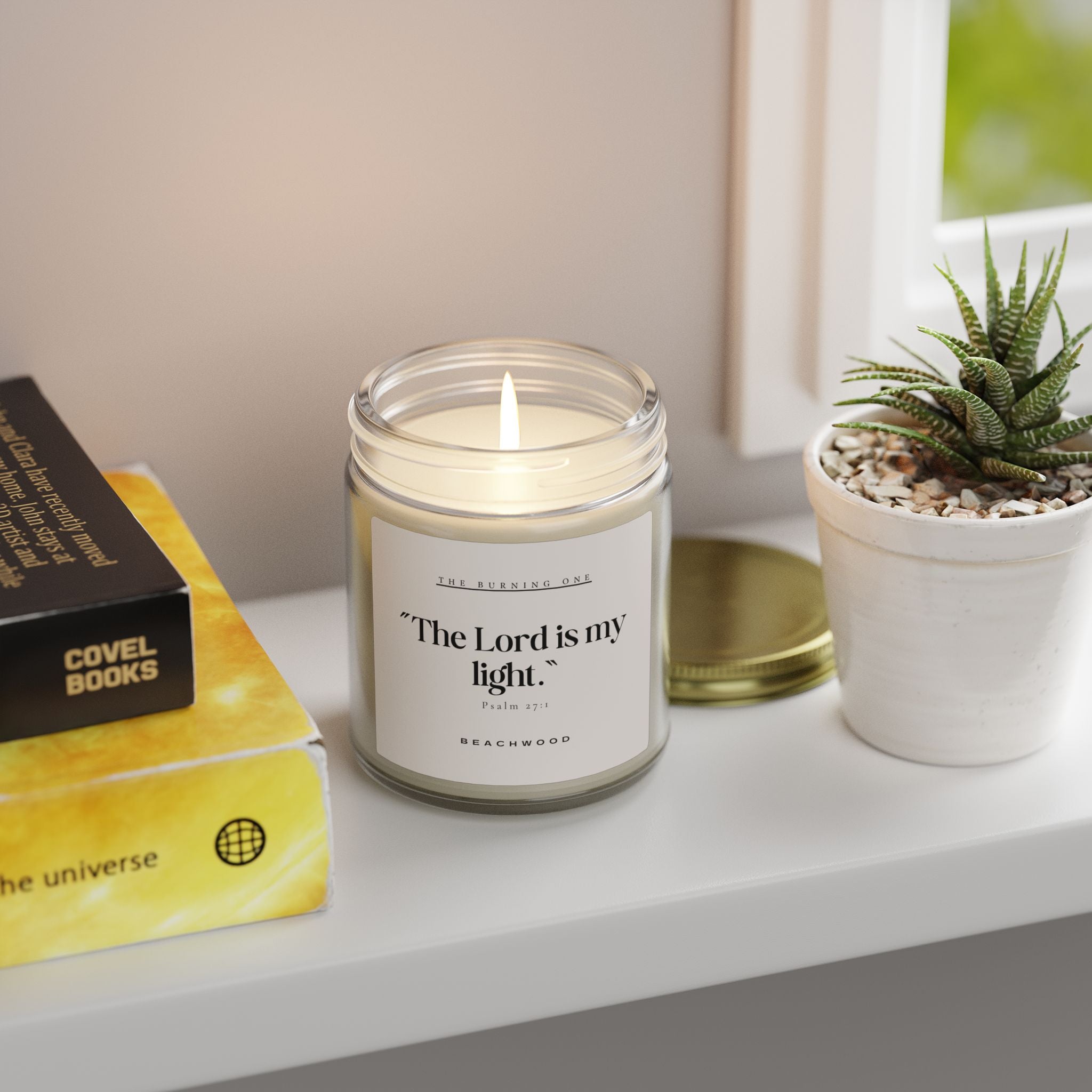 Soy Candle — “The Lord Is My Light” Scented (Coconut Apricot Wax, 4oz/9oz)