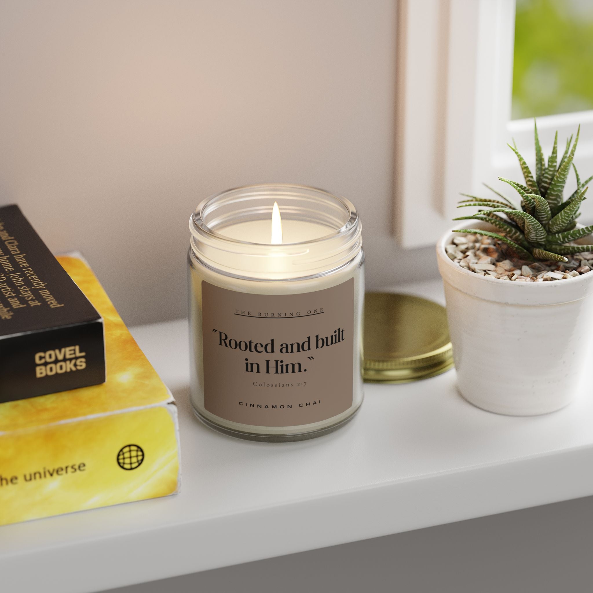 Cinnamon Chai Scented Candle — "Rooted and built in Him." (Coconut Apricot Wax, 4oz/9oz)