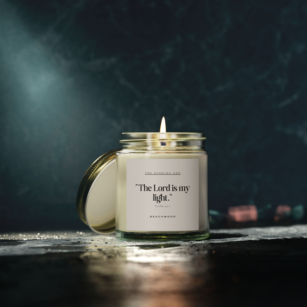 Soy Candle — “The Lord Is My Light” Scented (Coconut Apricot Wax, 4oz/9oz)