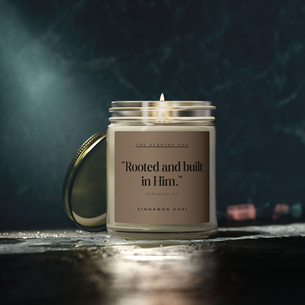 Cinnamon Chai Scented Candle — "Rooted and built in Him." (Coconut Apricot Wax, 4oz/9oz)